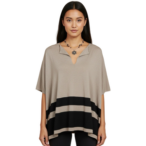 August Silk V-Neck Sweater Poncho